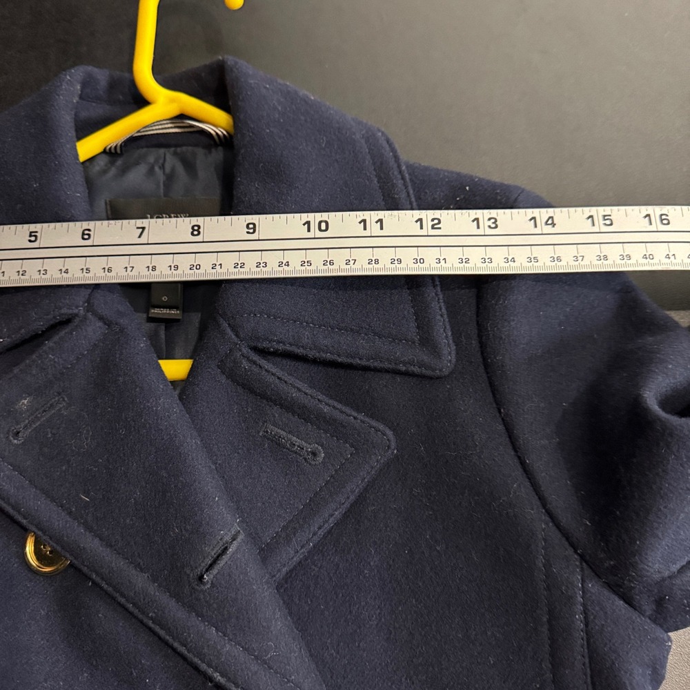 J Crew Wool Cashmere Nello Gori Peacoat Navy‎ Double Breasted Women XS 0 - Picture 7 of 8